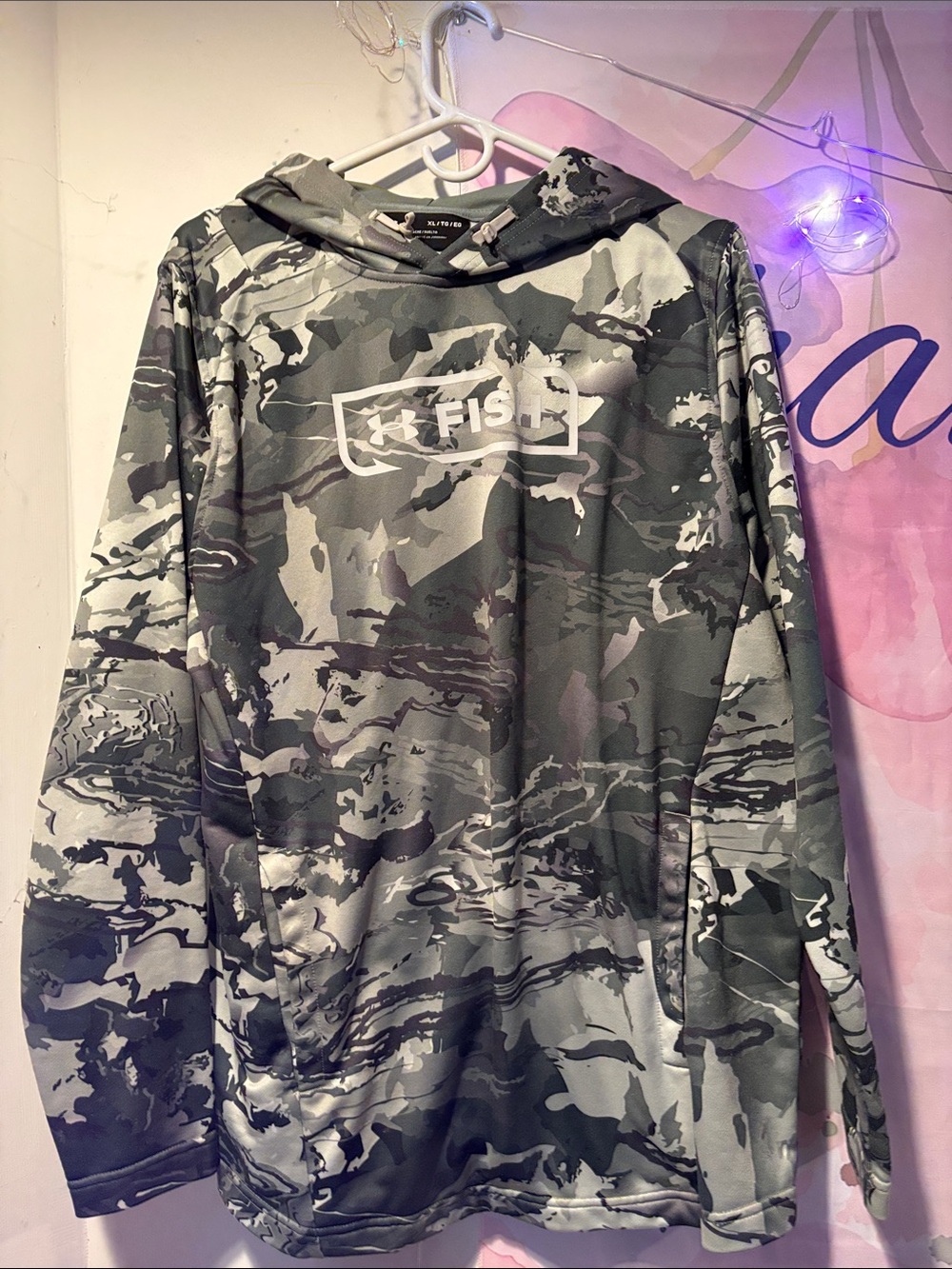 Under Armour Olive Green Camo Pullover Hoodie